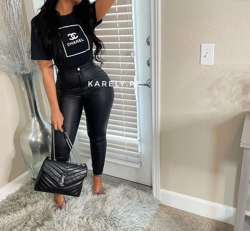 Pantalones Látex negro — miniatura 4