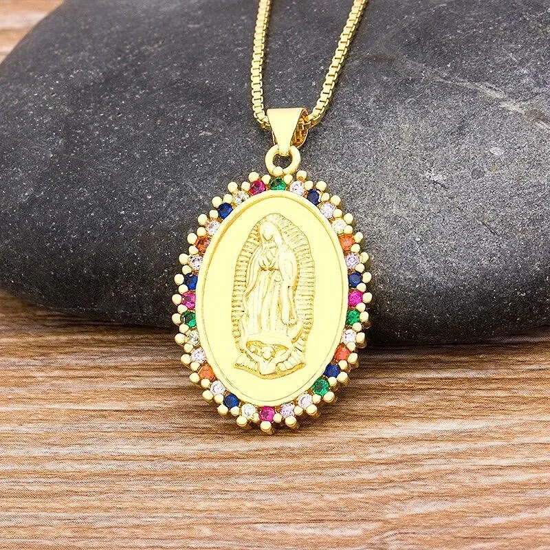 Collar Fe Virgen María acero