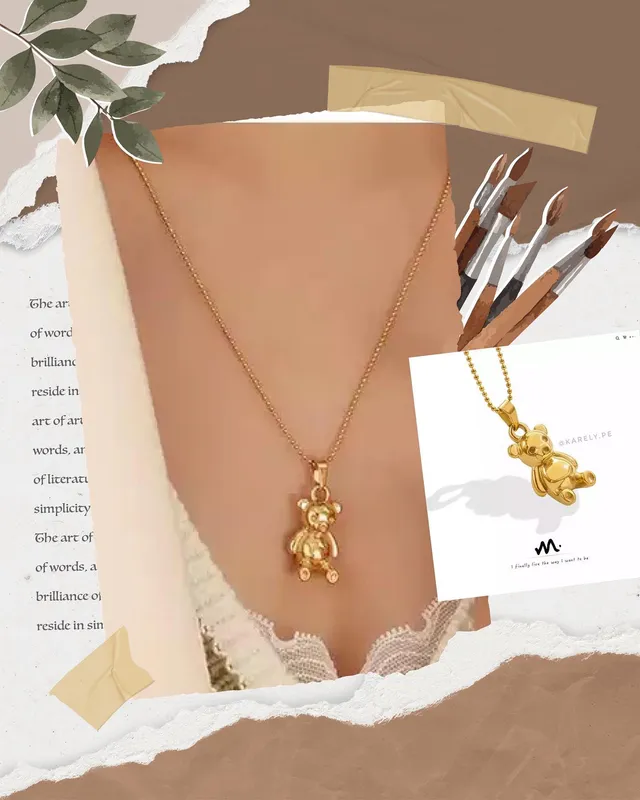 Collar Teddy osito dorado