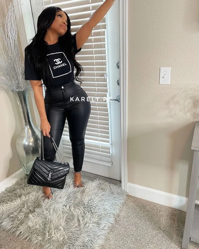 Pantalones Látex negro — miniatura 3