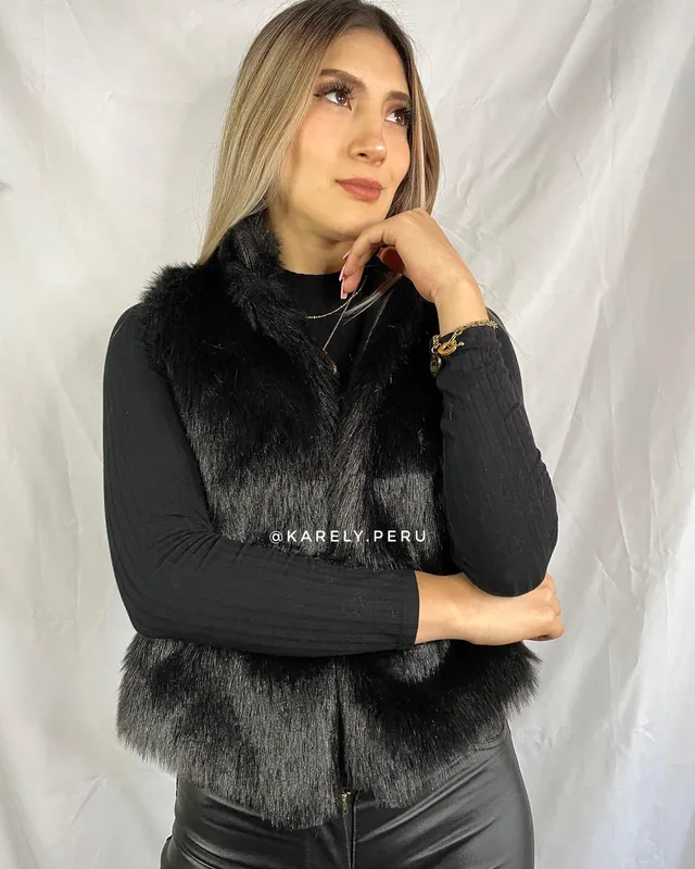Chaleco piel negro — miniatura 3