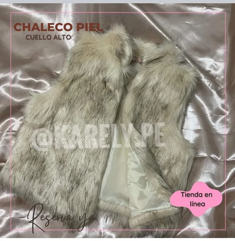 Chaleco piel cuello alto