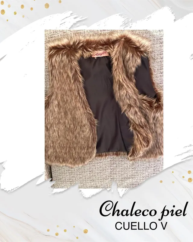 Chaleco piel cuello V — miniatura 2