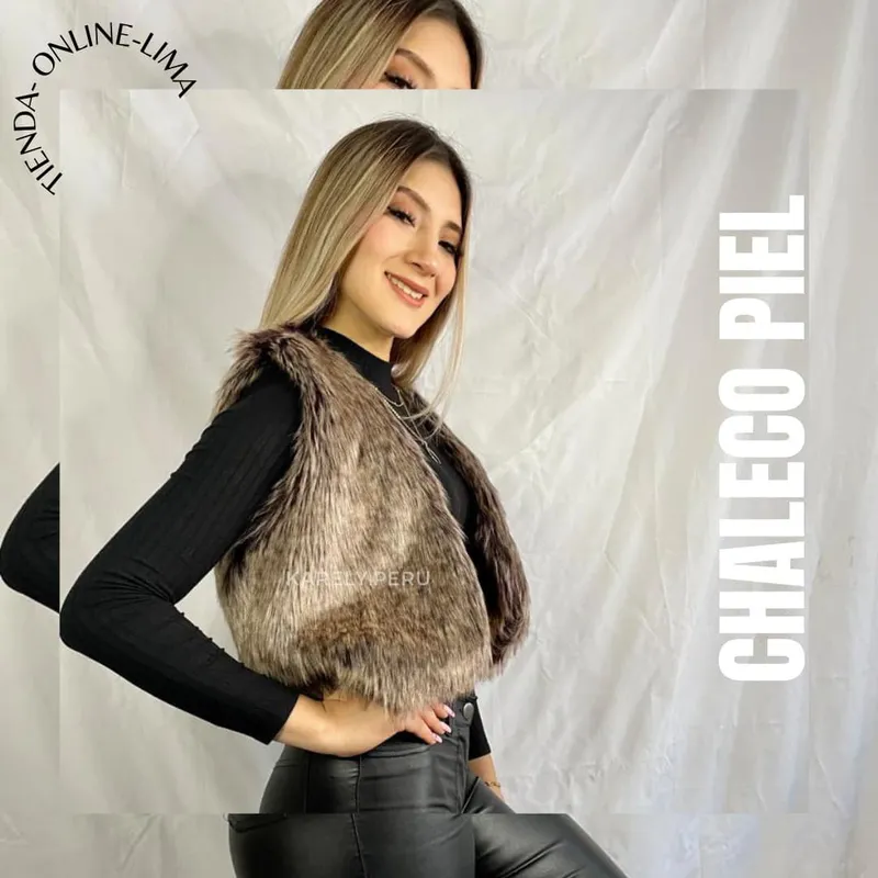 Chaleco piel sintética conejo — miniatura 6