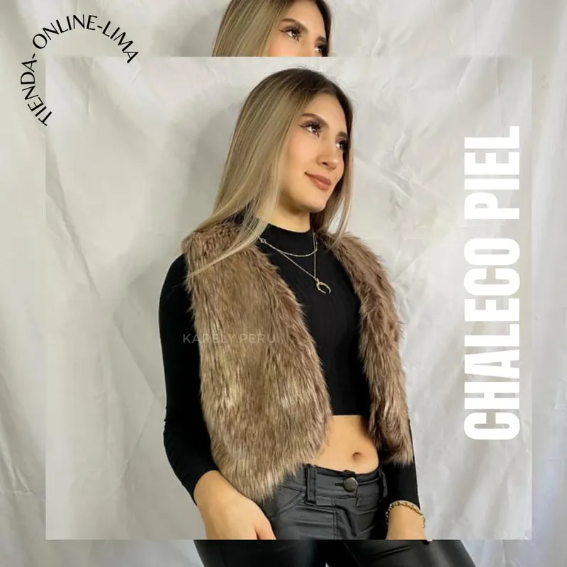 Chaleco piel sintética conejo — miniatura 8