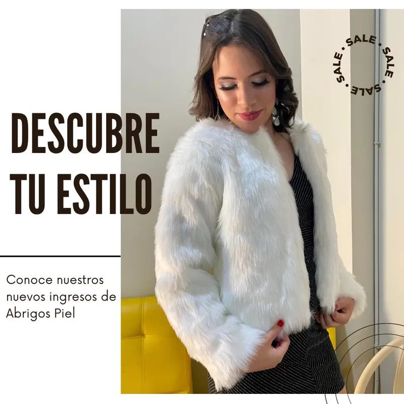 Abrigo piel sintética blanco