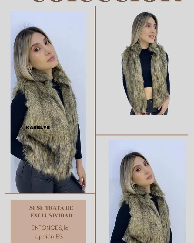Chaleco de pelo crop beige