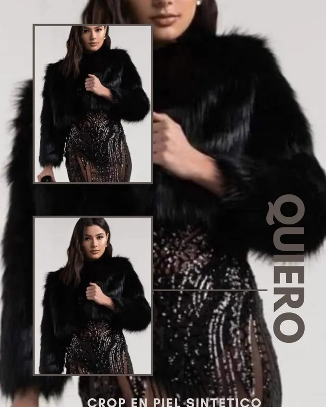 Abrigo piel sintética elegancia moda