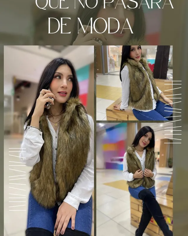 Chaleco piel gris marrón multiple outfit