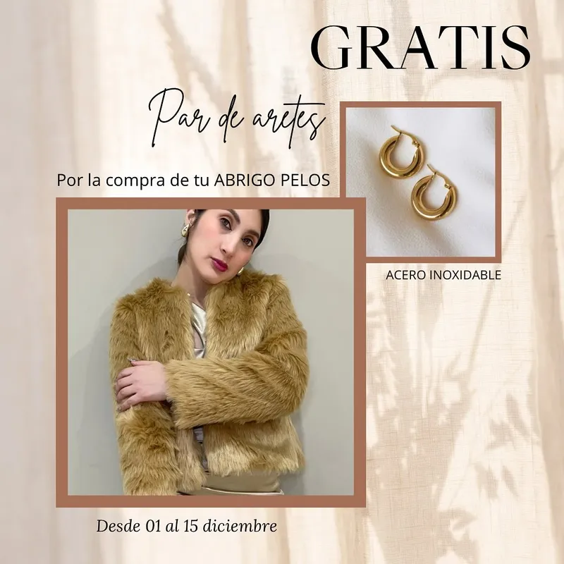 Abrigo de pelo cuello grande beige