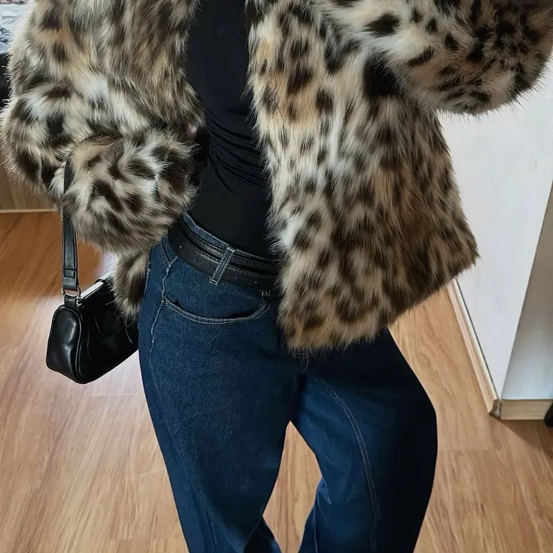 Abrigo animal print leopardo — miniatura 4
